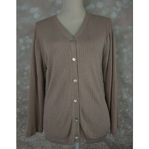 Impulse Paris Silk Button Up Cardigan Sweater